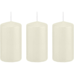 Trend Candles 3x Ivoorte Cilinderkaarsen/stompkaarsen 6 X 12 Cm 40 Branduren - Geurloze Kaarsen - Woondecoraties - Wit