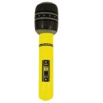 Opblaasbare Microfoon Neon 40 Cm - Speelgoed Microfoon - Popster Verkleed Accessoire - Feestartikelen - Geel