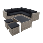 Fonteyn Loungeset Salou Met Koffietafel Light Grey - Grijs