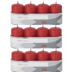 Trend Candles 12x Rode Cilinderkaarsen/stompkaarsen 5 X 8 Cm 18 Branduren - Geurloze Kaarsen - Woondecoraties - Rood