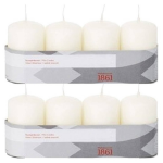 Trend Candles 8x Ivoorte Cilinderkaarsen/stompkaarsen 5 X 8 Cm 18 Branduren - Geurloze Kaarsen - Woondecoraties - Wit