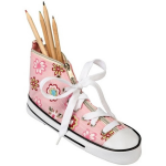 Pennen/potloden Etui Sneaker Roze 24,5 Cm - Schoolspullen - Hobby En Kantoor Pennen Bewaren/opbergen - Blauw