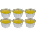 Trend Candles 6x Geurkaarsen Citronella Tegen Muggen 6 Branduren - Geurkaarsen Citrus Geur - Glazen Lantaarn - Anti-muggen Citronella - Geel