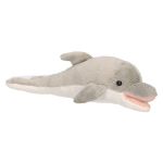 Pluche Grijze Dolfijn Knuffel 26 Cm - Dolfijnen Zeedieren Knuffels - Speelgoed Voor Kinderen - Grijs