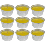 Trend Candles 9x Geurkaarsen Citronella Tegen Muggen 6 Branduren - Geurkaarsen Citrus Geur - Glazen Lantaarn - Anti-muggen Citronella - Geel