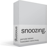 Snoozing - Hoeslaken - Percale Katoen - Extra Hoog - 90x200 - - Grijs