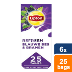 Lipton - Feel Good Selectione Thee Blauwe Bes & Bramen - 6x 25 zakjes - Zwart