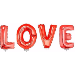 LOVE in opblaasletters inclusief stokjes - Rood