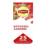 Lipton - Feel Good Selectione Thee Aardbei - 25 zakjes - Zwart