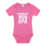 Bellatio Decorations Hoera je wordt opa tekst baby rompertje meisjes - Kraamcadeau - Babykleding - Roze