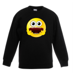 Bellatio Decorations Smiley/ emoticon sweater geschrokken kinderen - Zwart