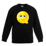 Bellatio Decorations Smiley/ emoticon sweater bedenkelijk kinderen - Zwart