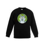 Bellatio Decorations Kinder sweater met vrolijke wolf print - wolven trui - Zwart