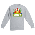 Bellatio Decorations Birdy de papegaai sweater voor kinderen - unisex - papegaaien trui - Grijs