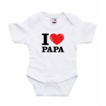 Bellatio Decorations I love Papa rompertje baby - Babykleding - Wit