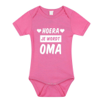 Bellatio Decorations Hoera je wordt oma tekst baby rompertje meisjes - Kraamcadeau - Babykleding - Roze