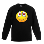 Bellatio Decorations Smiley/ emoticon sweater verliefd kinderen - Zwart