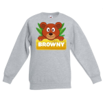 Bellatio Decorations Browny de beer sweater voor kinderen - unisex - beren trui - Grijs