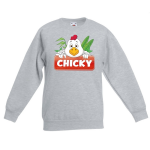 Bellatio Decorations Chicky de kip sweater voor kinderen - unisex - kippen trui - Grijs