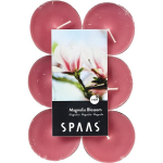 Spaas 48x Maxi geurtheelichtjes Magnolia Blossom 10 branduren - Geurkaarsen magnolia bloesem geur - Grote waxinelichtjes - Roze