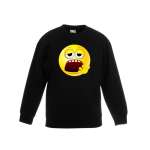 Bellatio Decorations Smiley/ emoticon sweater moe kinderen - Zwart