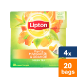 Lipton -e Thee Mandarin Orange - 4x 20 zakjes - Groen