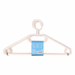 10x Voordelige Plastic Kledinghangers - Kleerhangers - Kunststof Garderobe/kledingrek Hangers 10 Stuks - Wit
