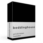 Beddinghouse Percale Katoen Hoeslaken - 100% Percale Katoen - Lits-jumeaux (160x200 Cm) - Black - Zwart