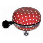Basil Big Bell Polkadot Ding Dong 80mm Wit - Rood
