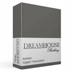 Dreamhouse Katoen Topper Hoeslaken - 100% Katoen - Lits-jumeaux (180x200 Cm) - - Grijs
