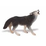 Safari Plastic Huilende Wolf 9 Cm - Grijs