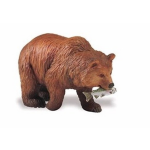 Safari Plastic Grizzlybeer 8 Cm Met Zalm - Bruin