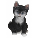 Zittende Katten Beeldje 19 Cm - Zwart