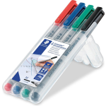 Staedtler Ohp-marker Lumocolor Non-permanent Geassorteerde Kleuren, Box Met 4 Stuks, Medium 1 Mm