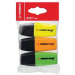 Stabilo Markeerstift Boss Mini Etui Van 3 Stuks: Geel, Groen En - Wit