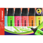 Stabilo Markeerstift Boss Original Plastic Etui Van 6 Stuks: Geel, Groen, Oranje, Roze, Blauw En - Rood