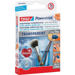 Tesa Powerstrips Transparent, Draagkracht 1 Kg, Transparant, Blister Van 8 Stuks - Wit