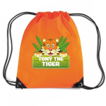 Bellatio Decorations Tony The Tiger Tijger Rijgkoord Rugtas / Gymtas 11 Liter - Voor Kinderen - Oranje