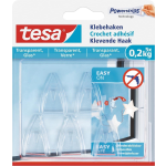 Tesa Klevende Haak Voor Transparant En Glas, Draagvermogen 200 G, Blister Van 5 Stuks