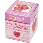 Avery Decosticker Box 'Harten' 3 Designs - Roze