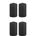 5x Stuks Stompkaarsen 10 Cm - Zwart