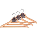 Kledinghangers Hout Met Broeklat - Set Van 9 - Kleding Ophangen - Bruin