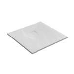 Saniclass Relievo Crag douchebak 90x90cm antislip antibacterieel mineraalmarmer mat wit DB-RC90x90W