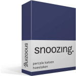 Snoozing - Hoeslaken -100x200 - Percale Katoen - Navy - Blauw