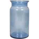 Glazen Melkbus Vaas/vazen 7 Liter Met Smalle Hals 16 X 29 Cm - Bloemenvazen Van Glas - Blauw