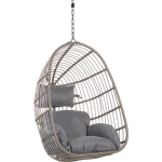 Beliani Casoli Hangstoel Pe Rotan 70 X 84 Cm - Gris