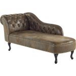 Beliani Nimes Chaise Longue Kunstsuède 73 X 170 Cm - Bruin