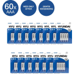 Hyundai - Super Alkaline Aaa Batterijen - 60 Stuks