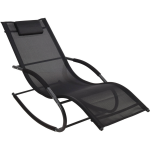 4Goodz Schommelstoel Lounger Met Rugkussen - 148x63x85 Cm - Antraciet - Grijs