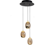 Highlight Hanglamp Golden Egg 3 Lichts Ø 25 Cm Amber- - Zwart